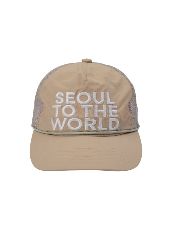 FRU& SEOUL TO THE WORLD MESH CAP_WHITE&BEIGE
